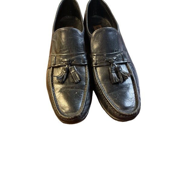 Florsheim Mens Black Tassel Detail Slip On Loafers Sz 9.5 - Picture 4 of 9